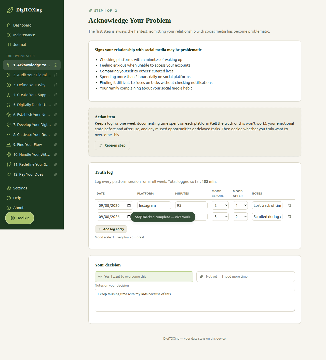 DigiTOXing - OFFLINE App 3